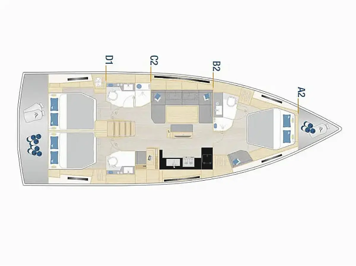 Hanse 460 - Felice  - Layout image