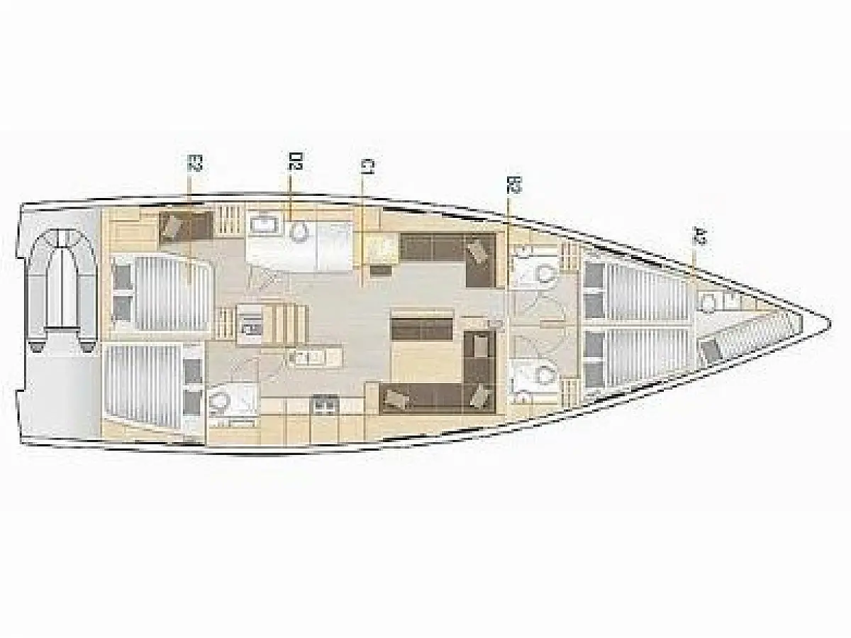 Hanse 548 - MILA FELICE  - Layout image